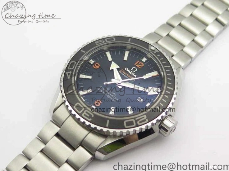 0508 Planet Ocean Pro 45mm OMF 1:1 Best Edition Orange Marker On SS Bracelet A8500 (Black Balance Wheel) Durable 8141